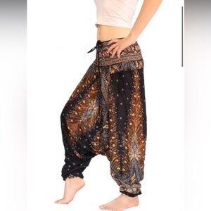 Banjamath Black Peacock‎ Aladdin Pants - Large